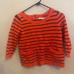 Max Studio Striped Zip Back Sweater S